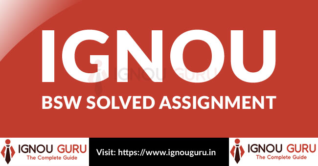 IGNOU BSW Solved Assignment